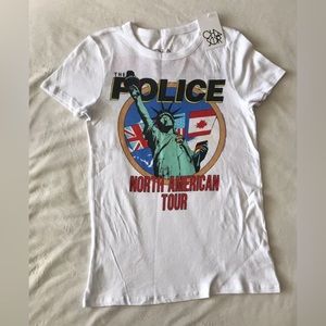 CHASER Brand THE POLICE Graphic Gauzy Cotton Tee Shirt - North America 1983 Tour